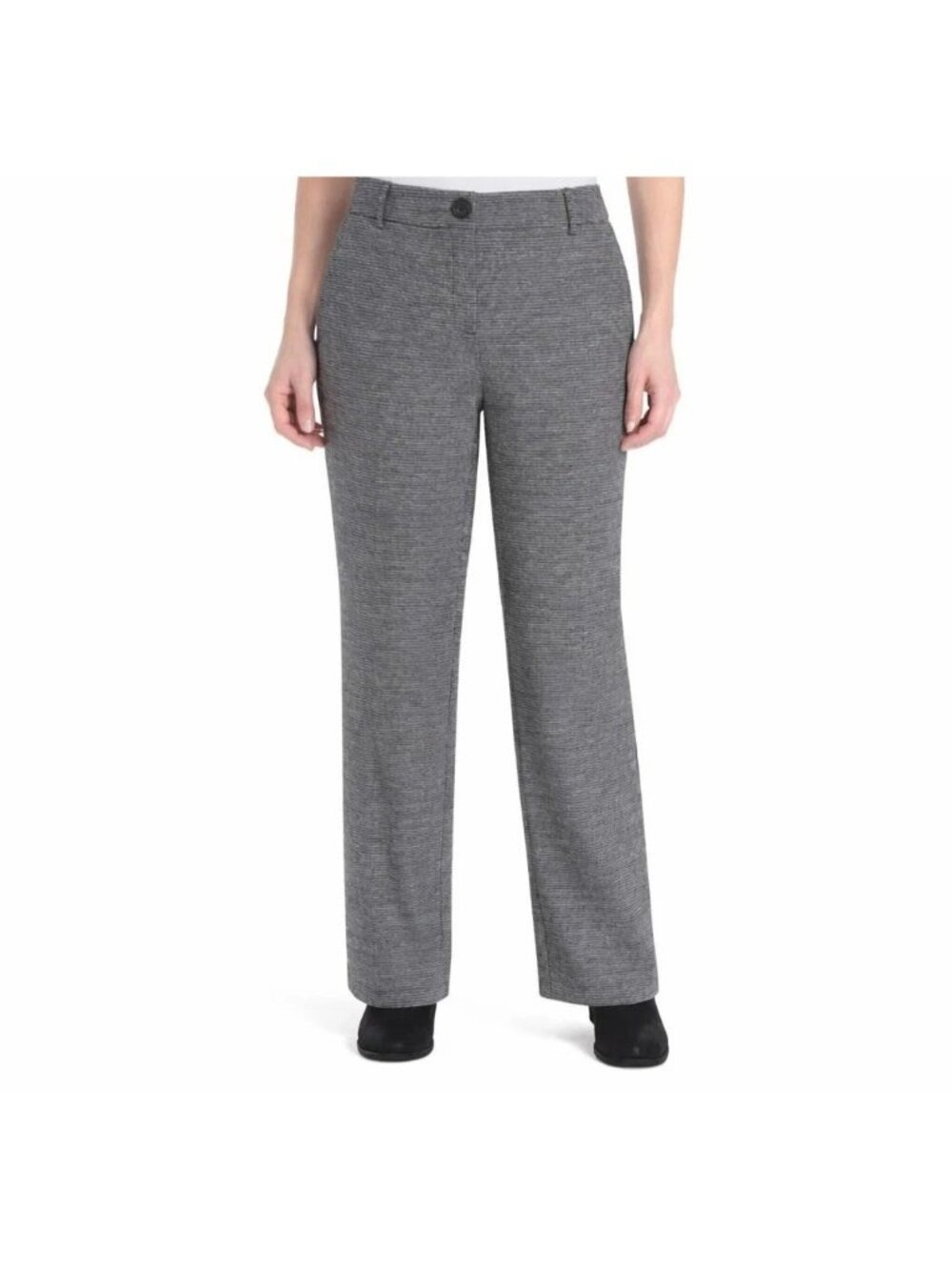 NWT Hilary Radley Women's 10 Black/White Straight-Leg Dress Pants Houndstooth